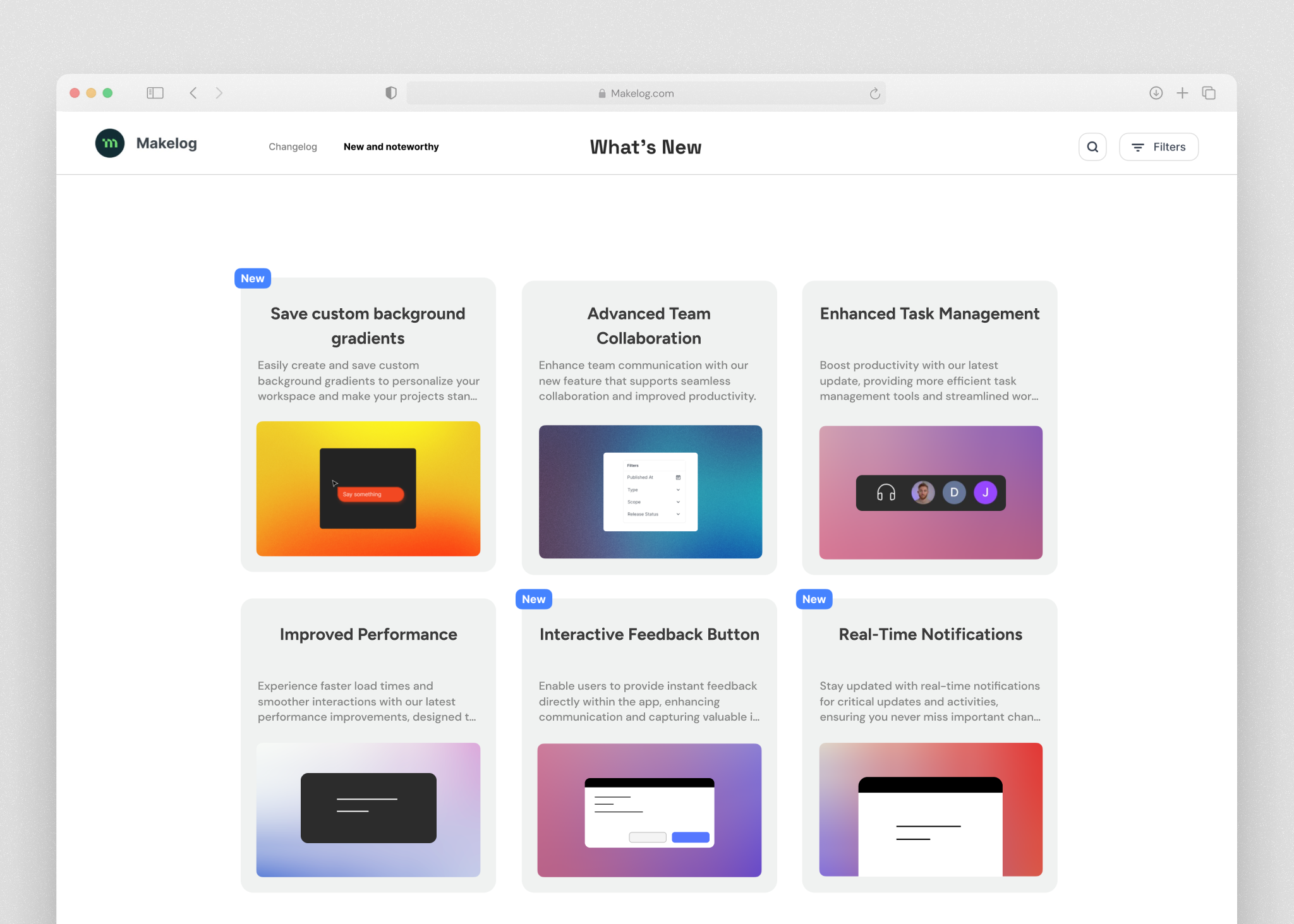 New and Noteworthy Concept